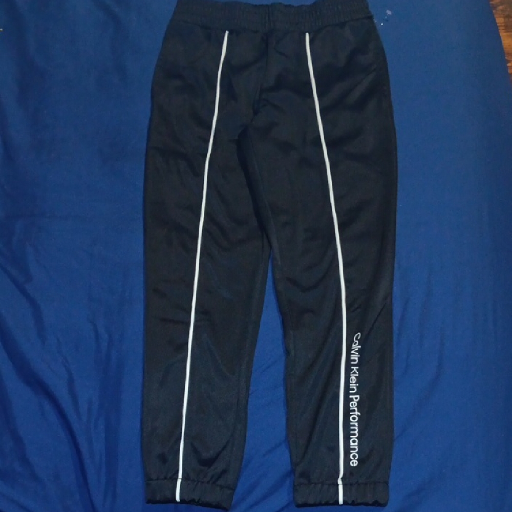 Calvin Klein Performance Black Pants with White Accents